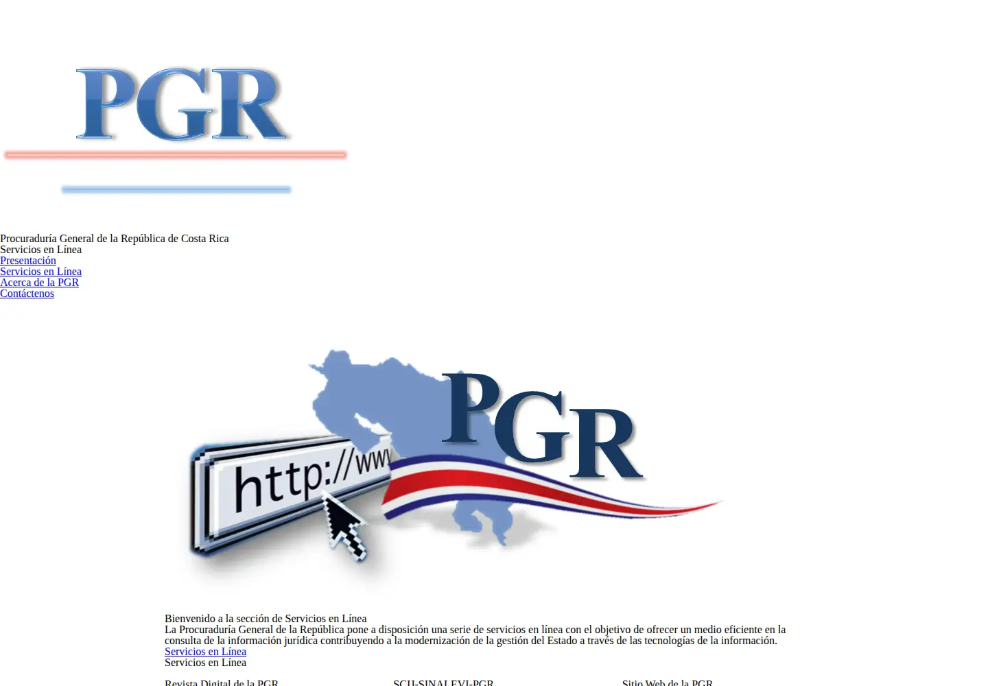 Screenshot of pgrweb.go.cr