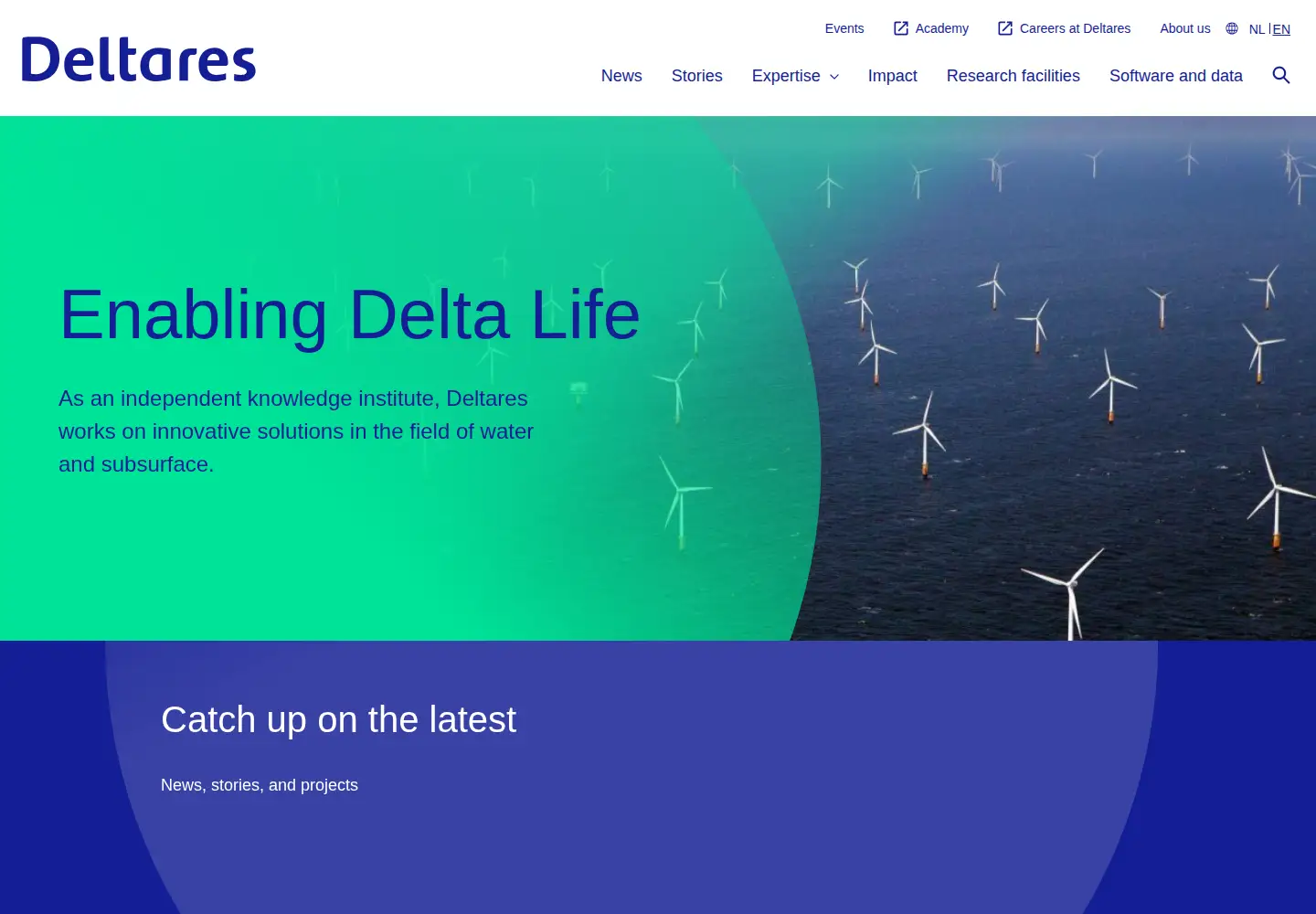 Screenshot of deltares.nl
