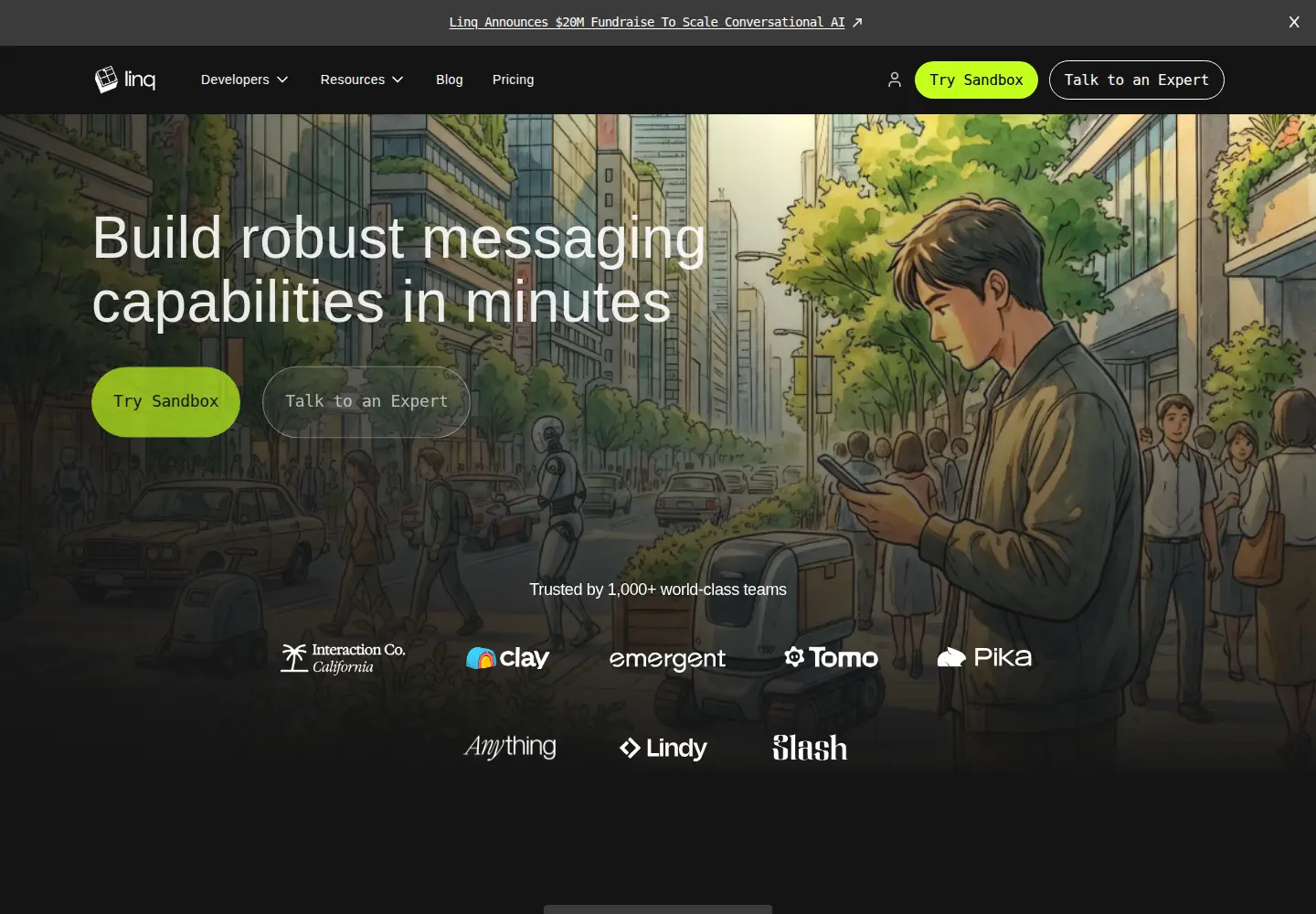 Screenshot of linqapp.com