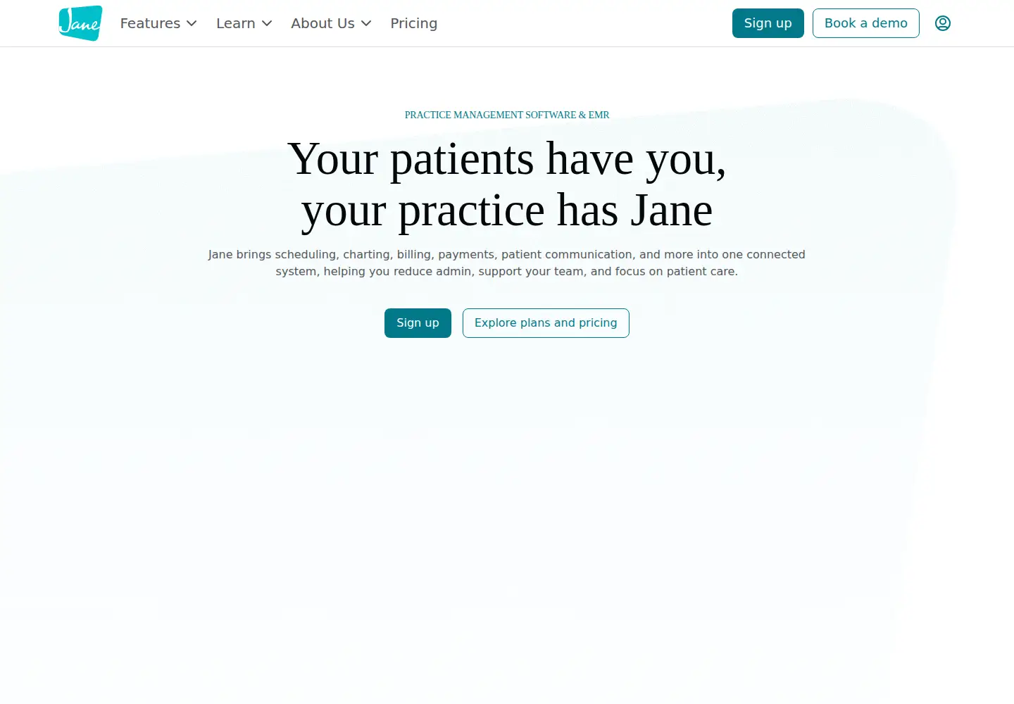 Screenshot of janeapp.com