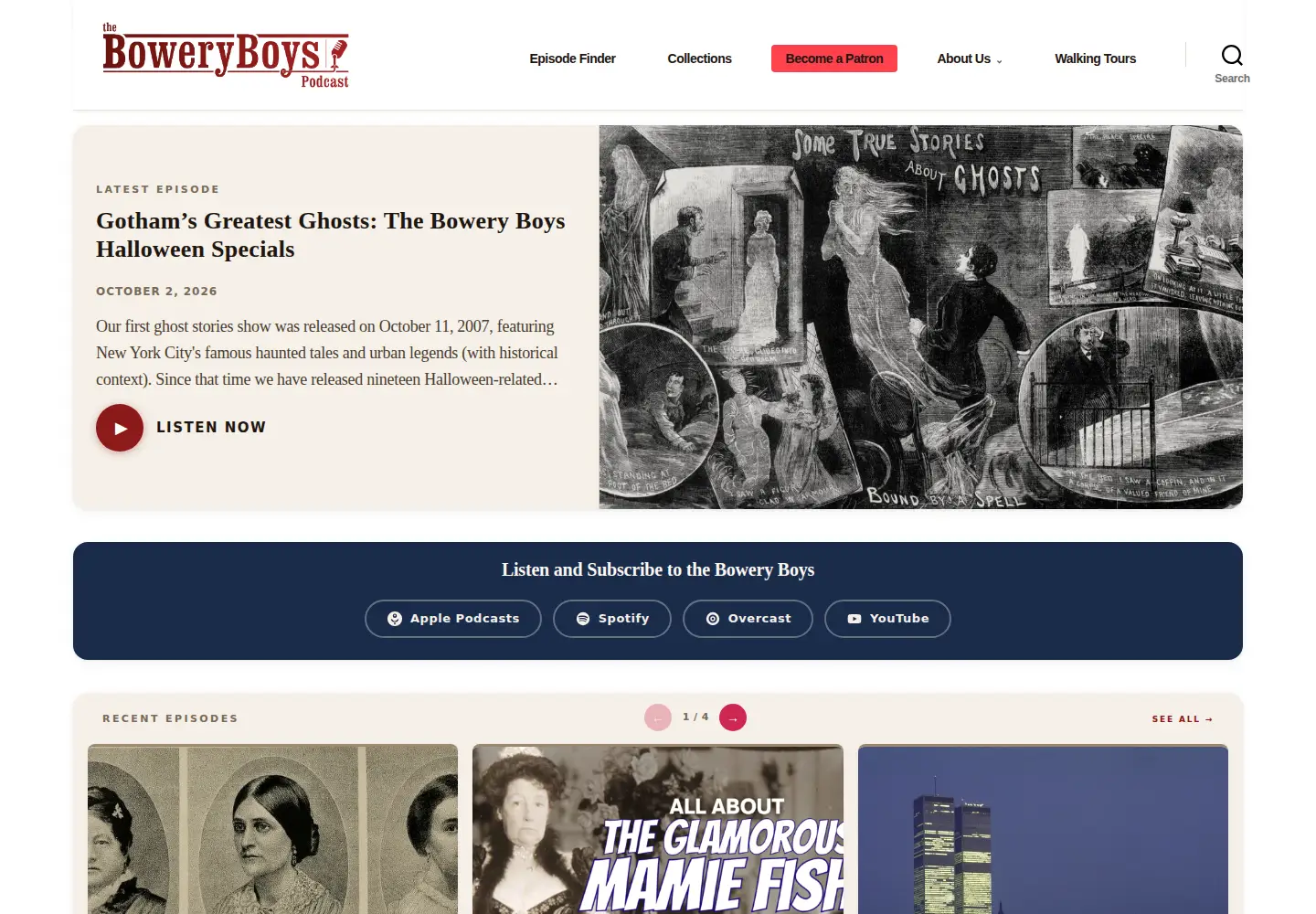 Screenshot of boweryboyshistory.com