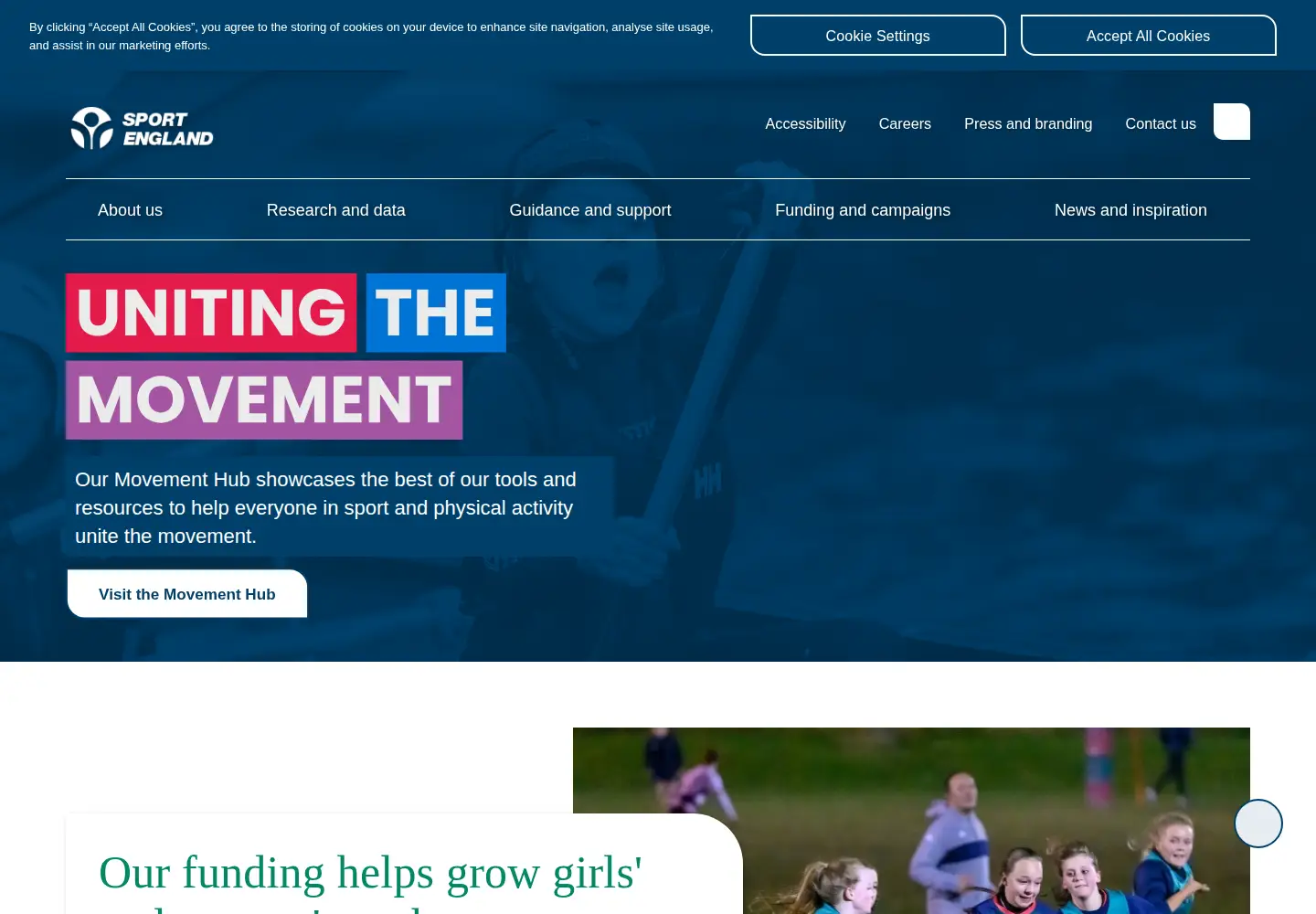 Screenshot of sportengland.org