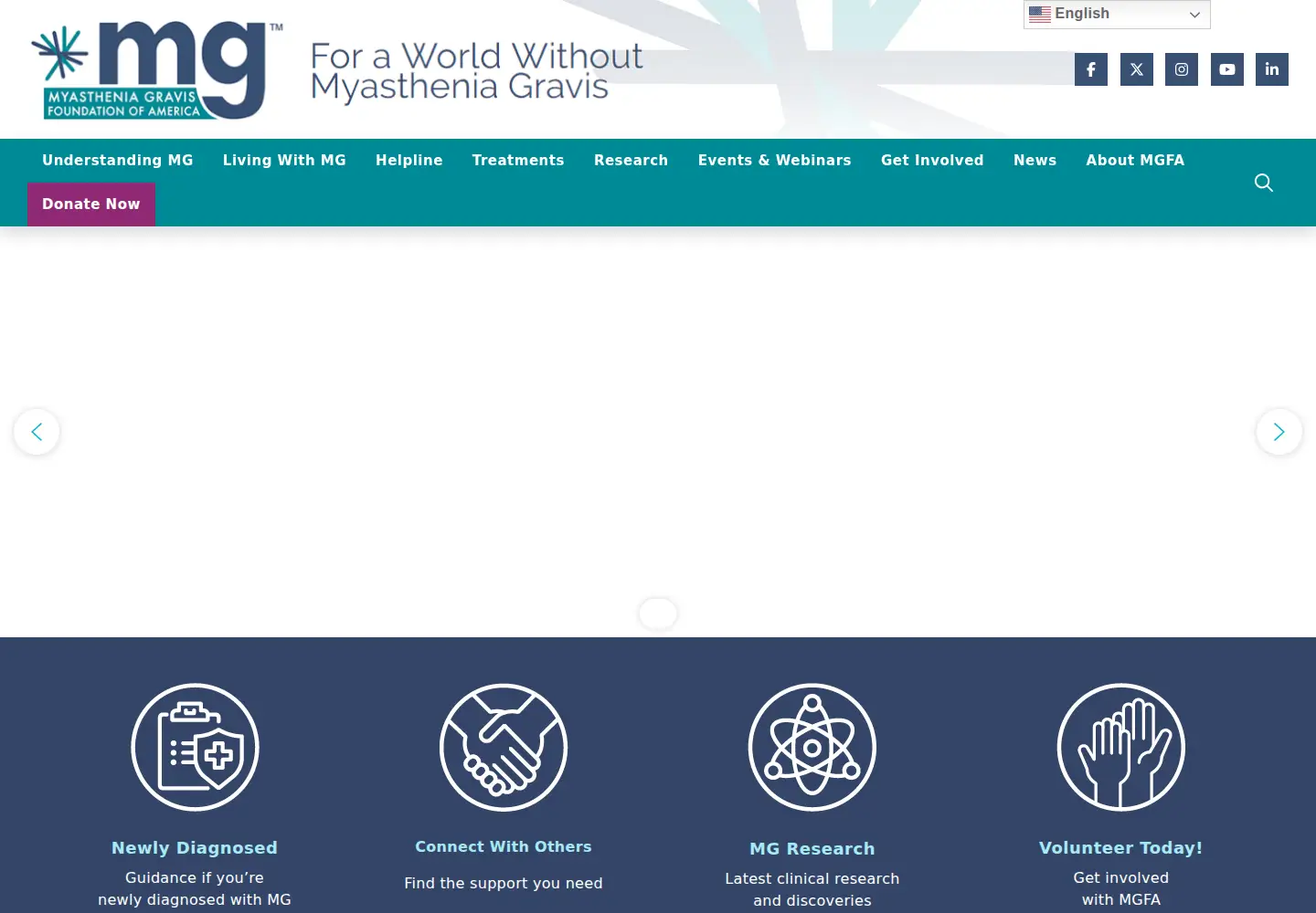 Screenshot of myasthenia.org