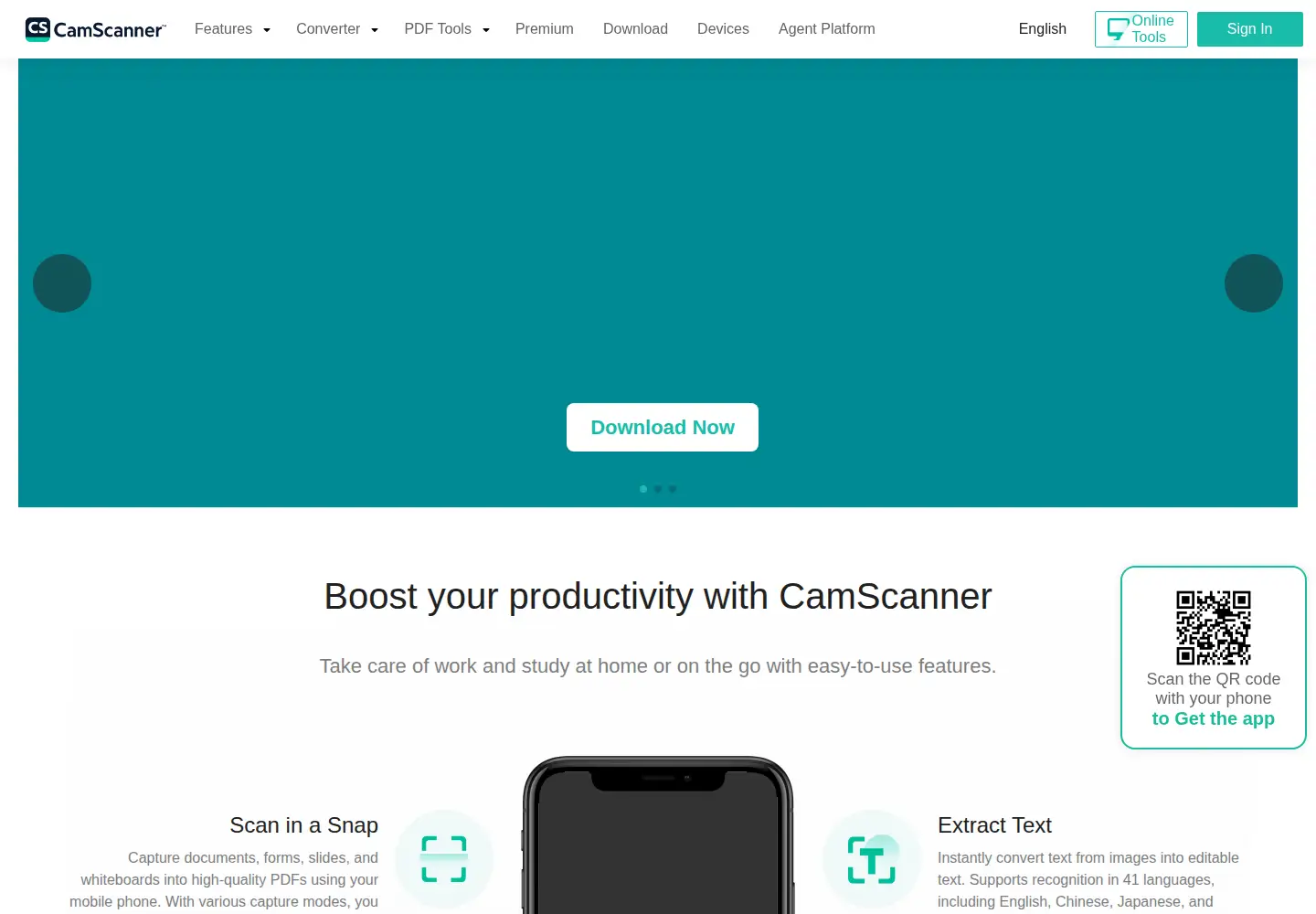 Screenshot of camscanner.com
