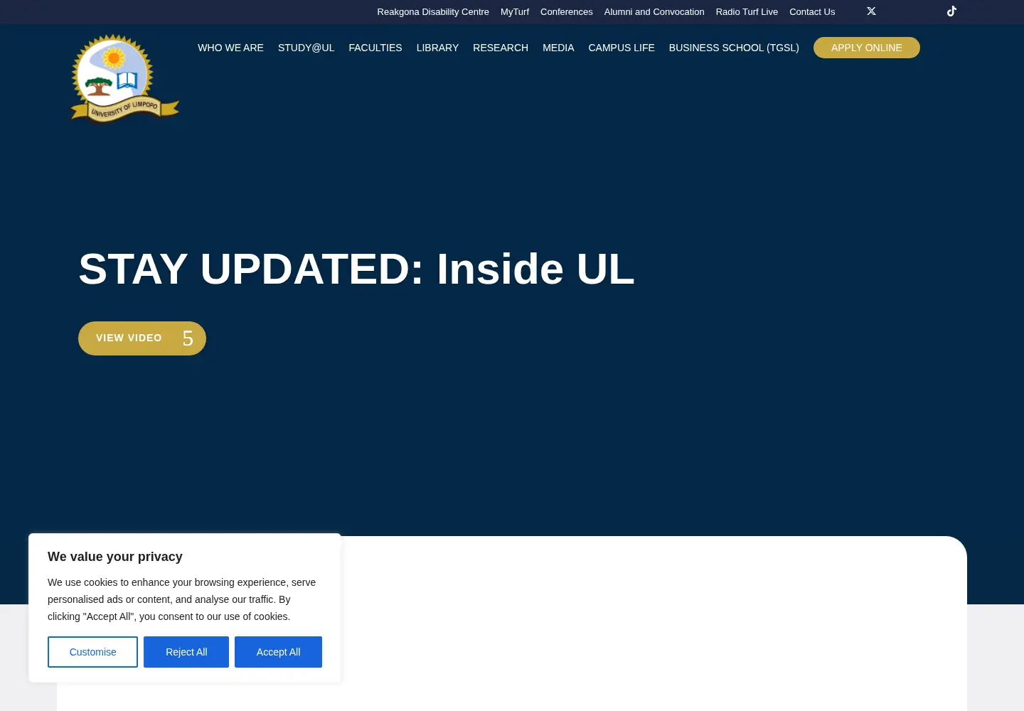 Screenshot of ul.ac.za