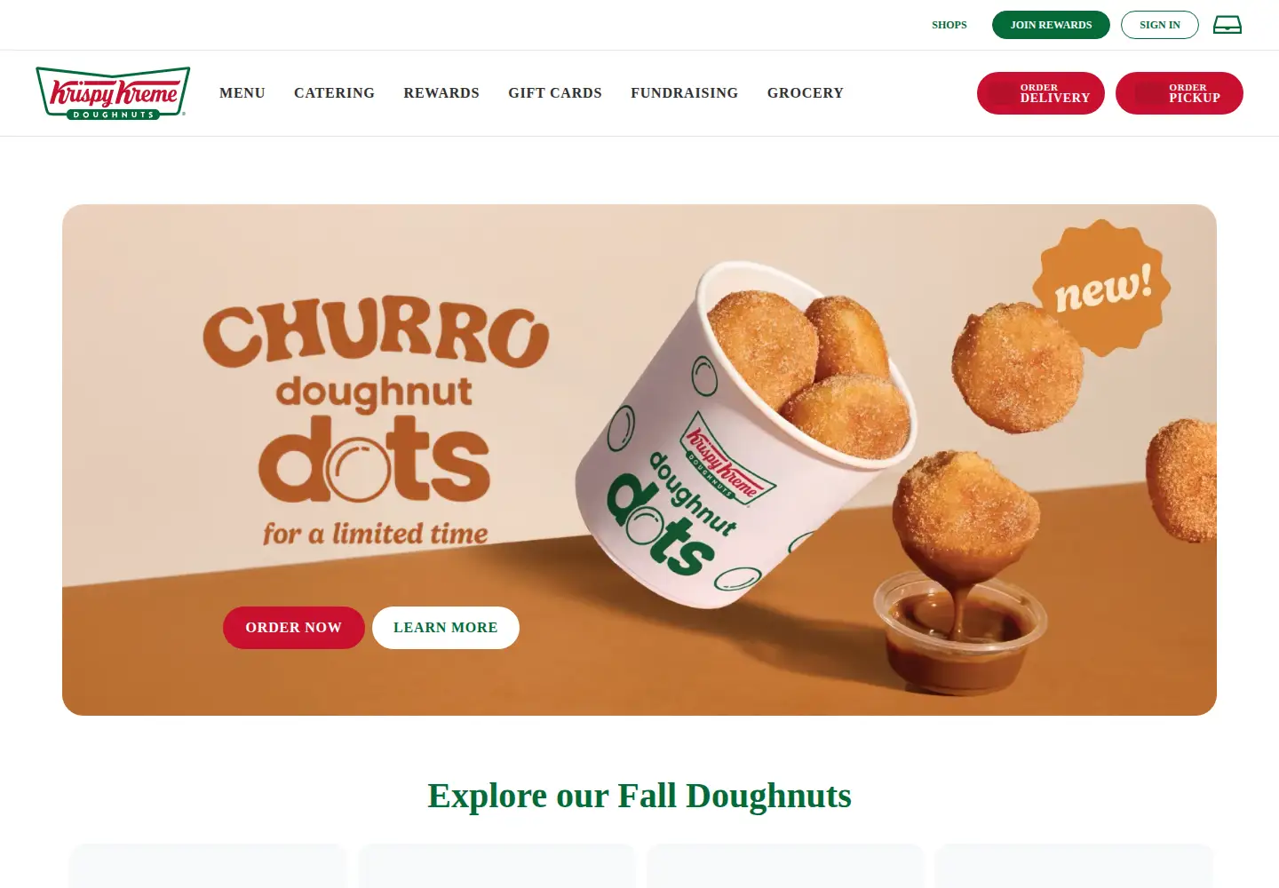 Screenshot of krispykreme.com