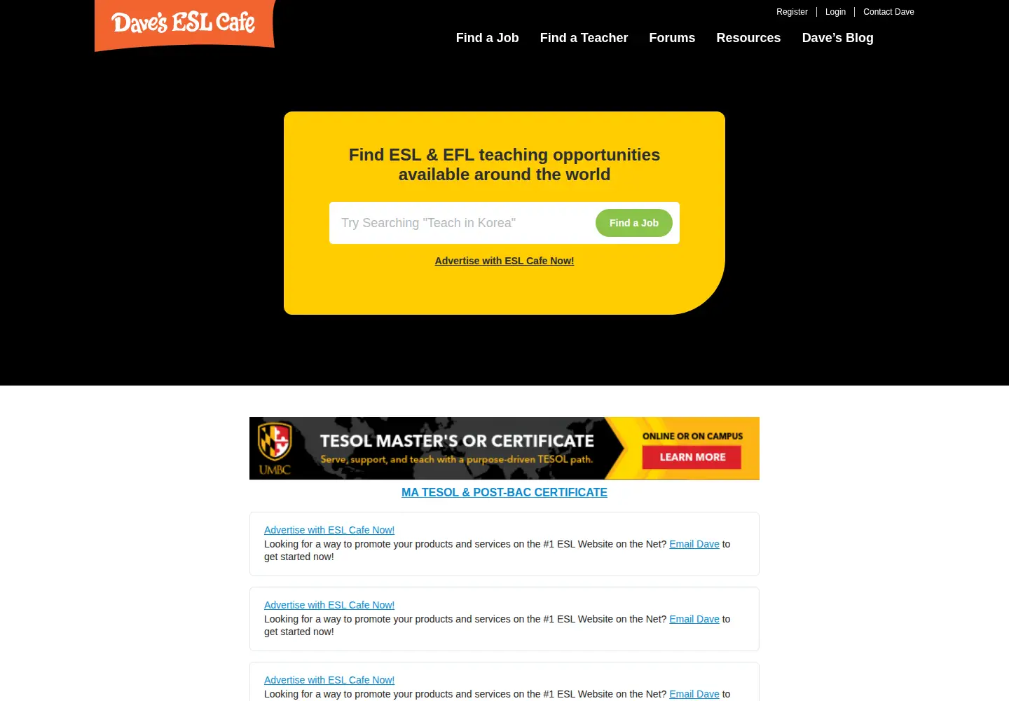 Screenshot of eslcafe.com