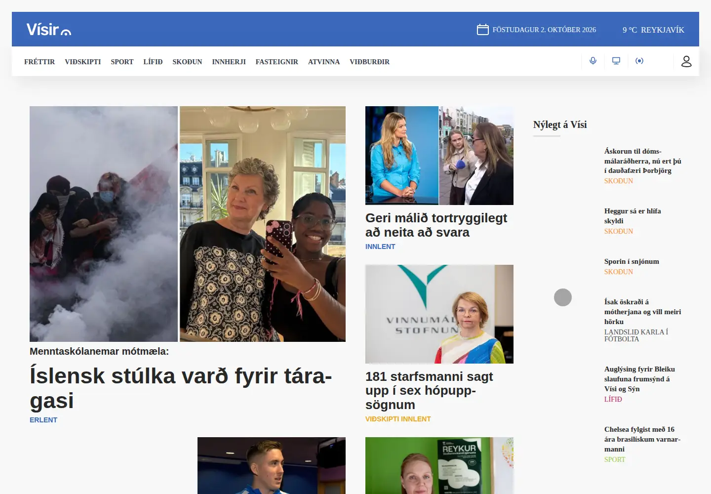Screenshot of visir.is