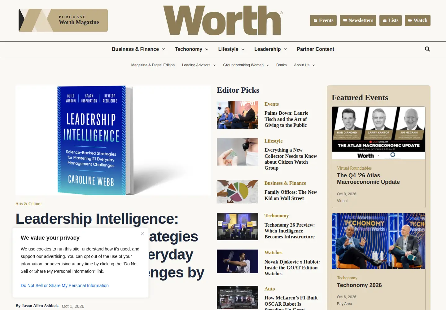 Screenshot of worth.com
