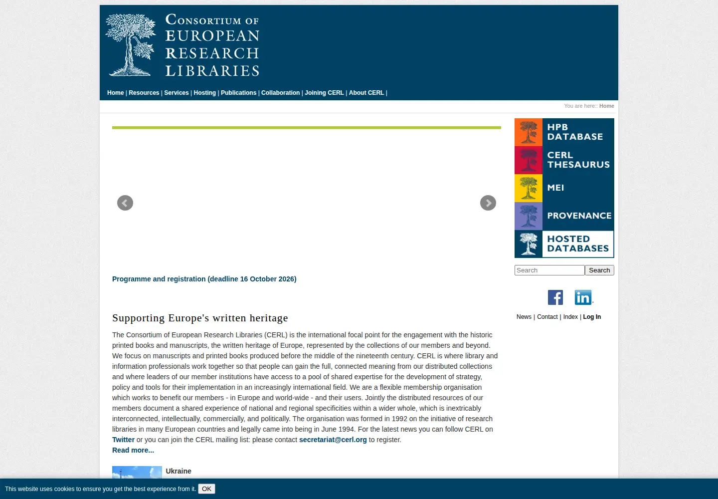 Screenshot of cerl.org