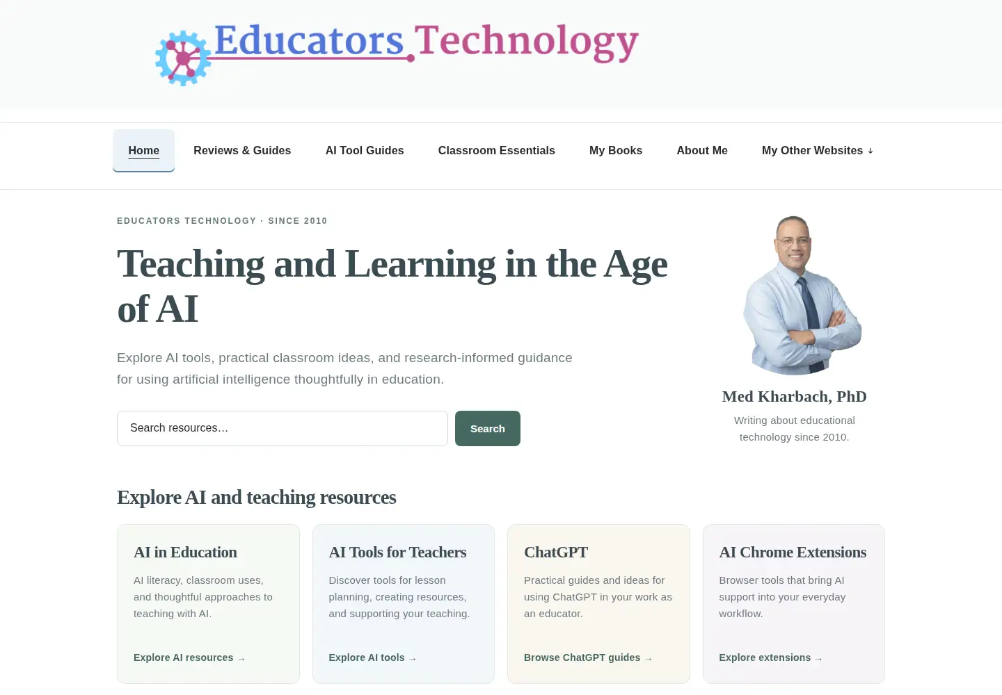 Screenshot of educatorstechnology.com