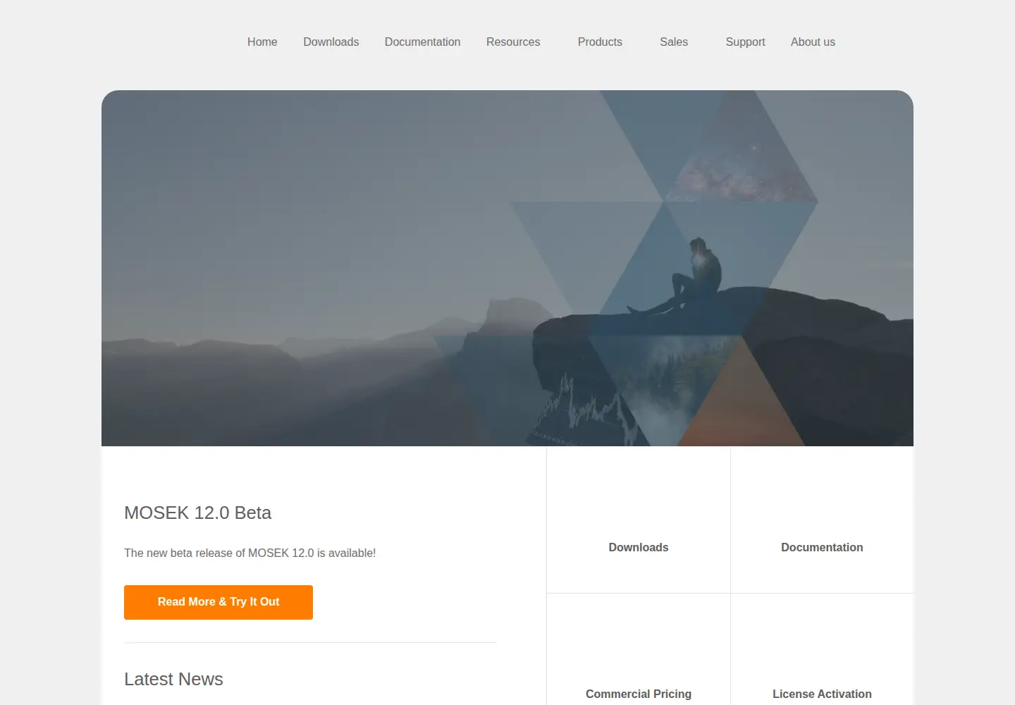 Screenshot of mosek.com