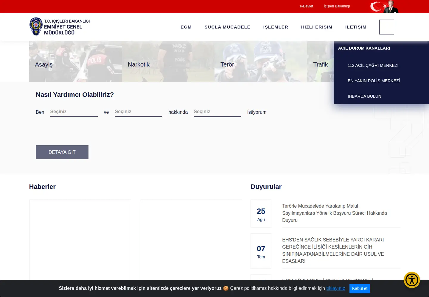 Screenshot of egm.gov.tr