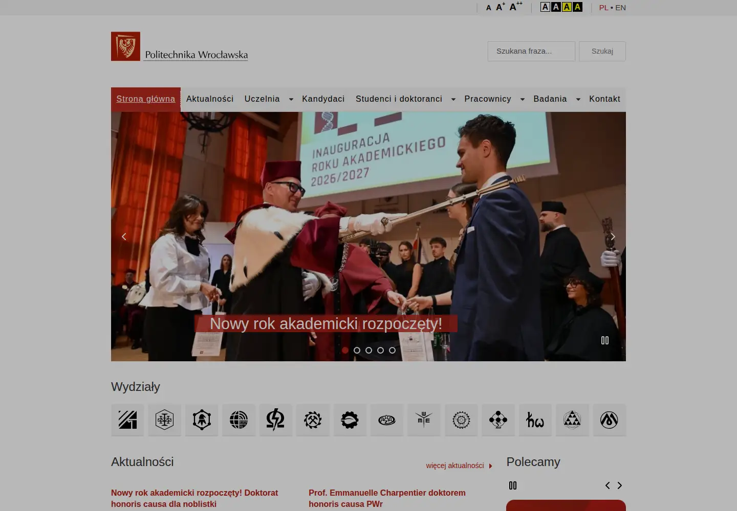Screenshot of pwr.edu.pl