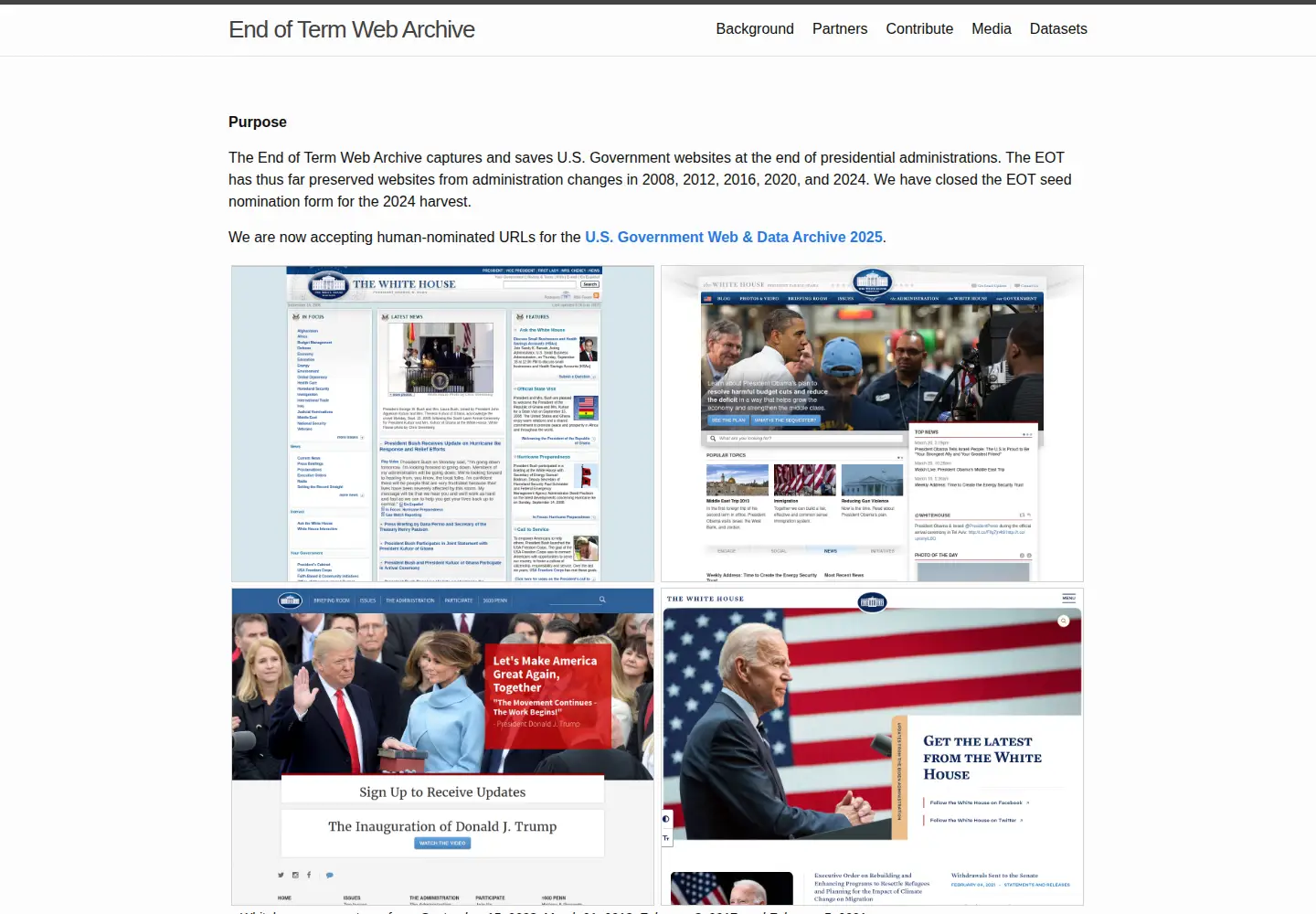 Screenshot of eotarchive.org
