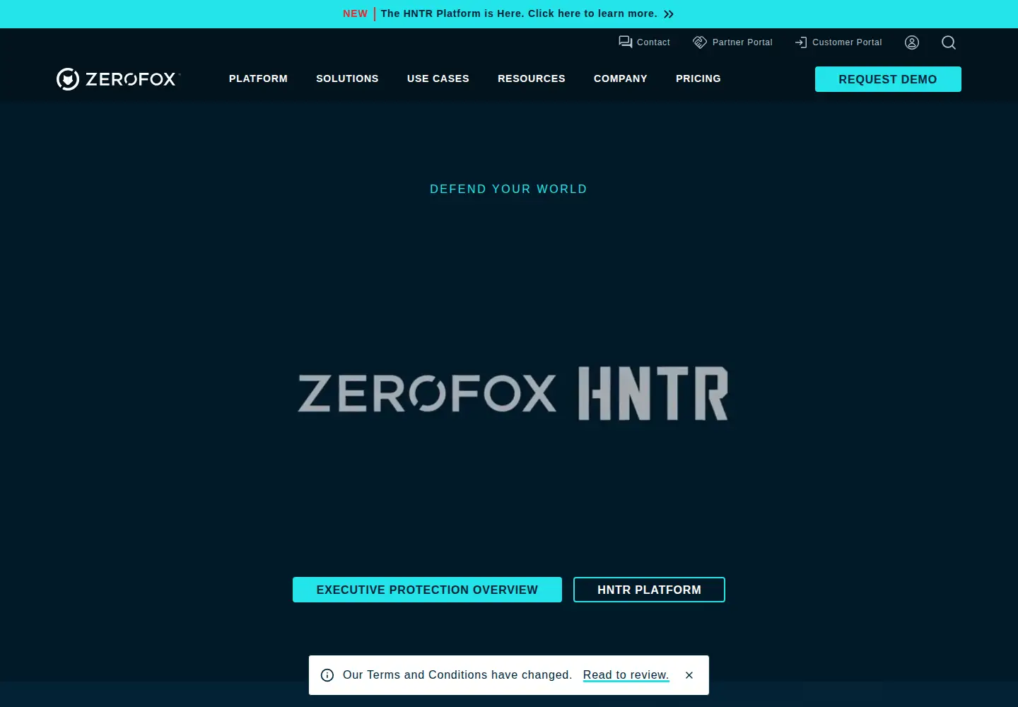 Screenshot of zerofox.com