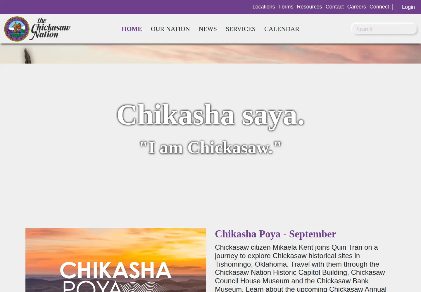 Screenshot of chickasaw.net