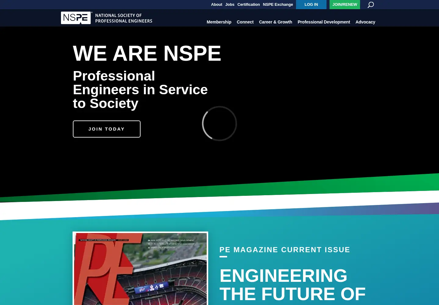 Screenshot of nspe.org