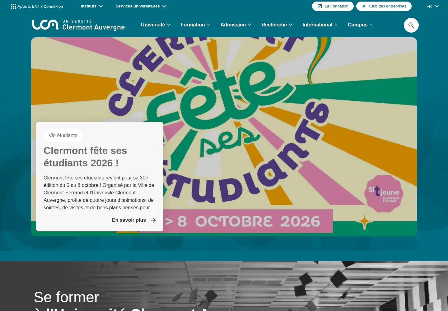 Screenshot of uca.fr