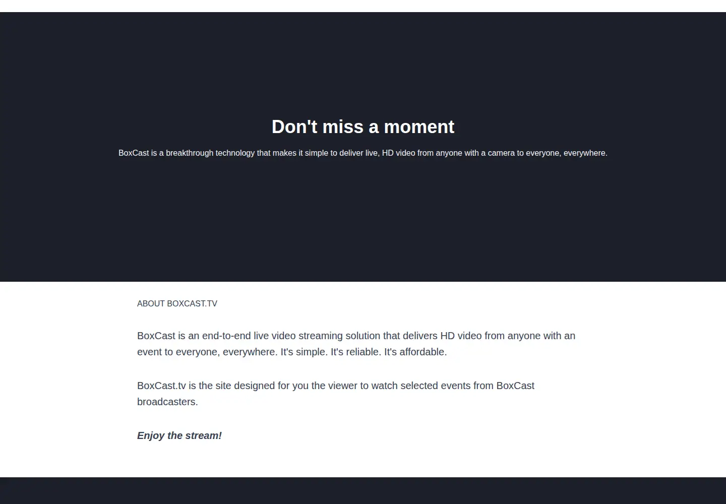 Screenshot of boxcast.tv