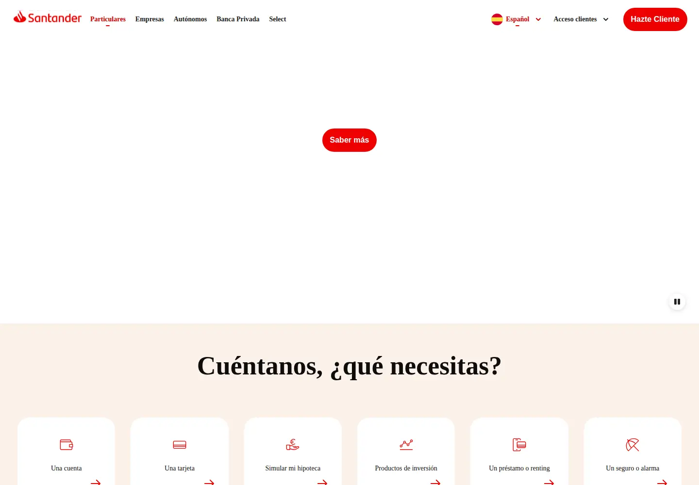 Screenshot of bancosantander.es