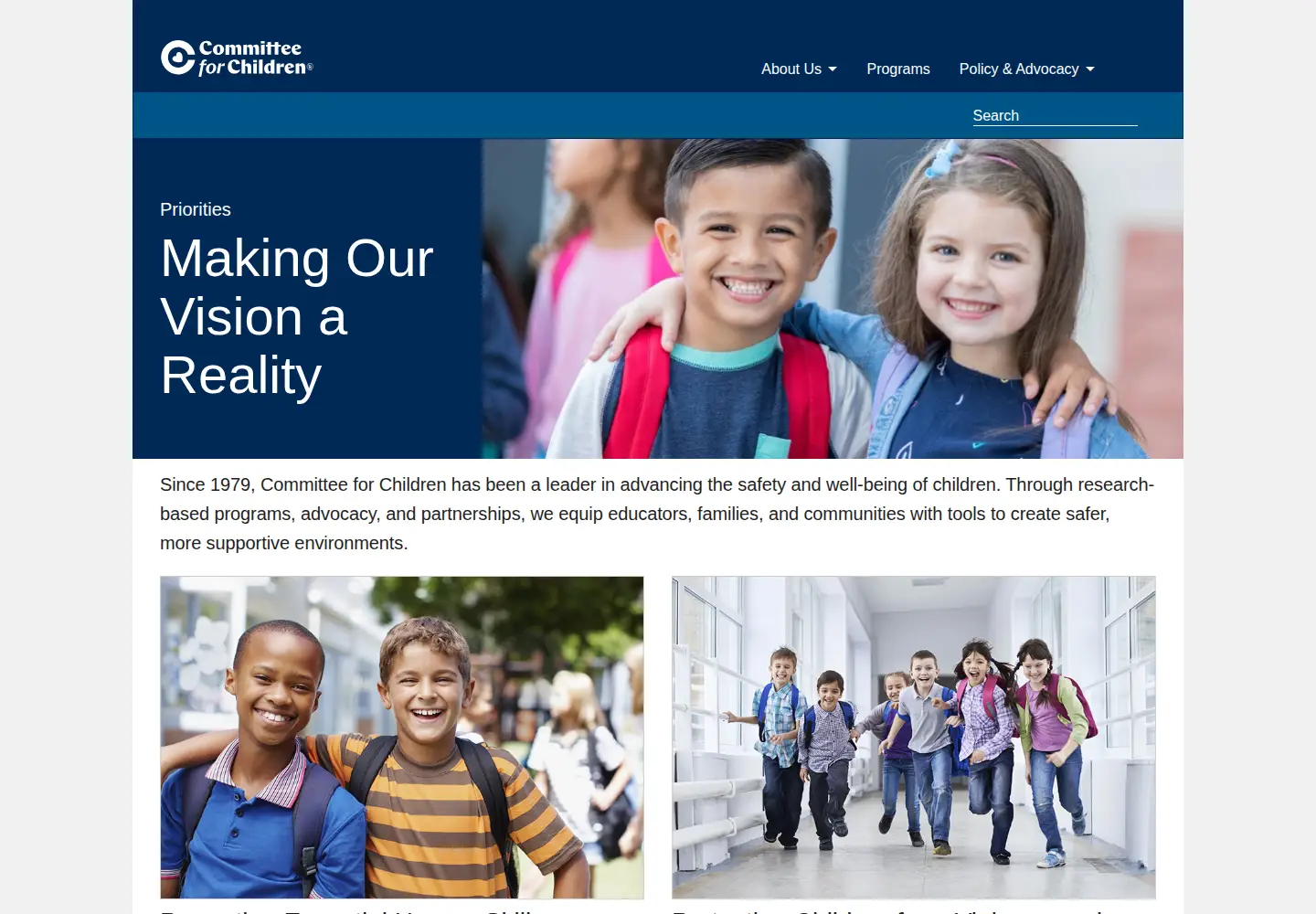 Screenshot of cfchildren.org