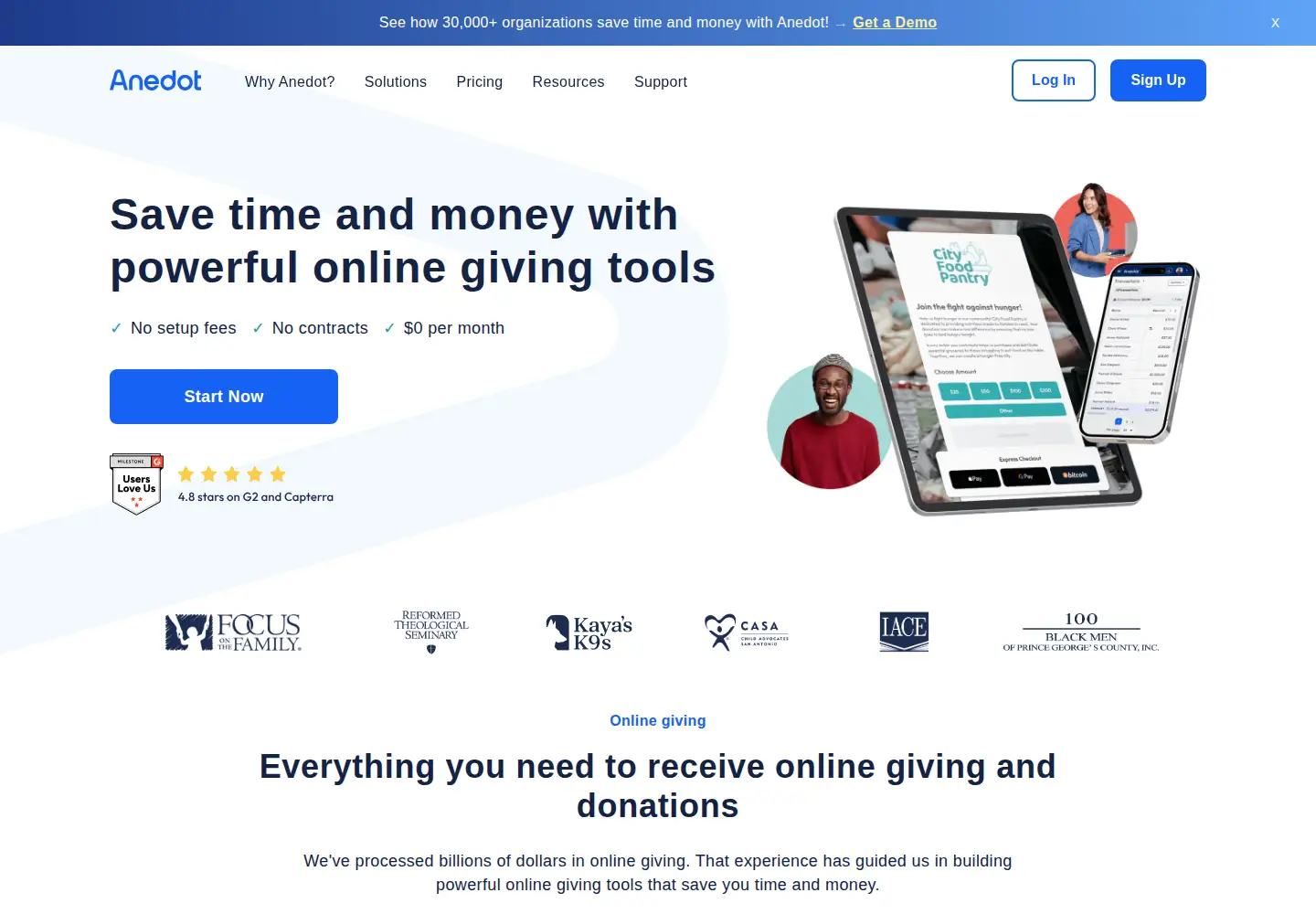 Screenshot of anedot.com
