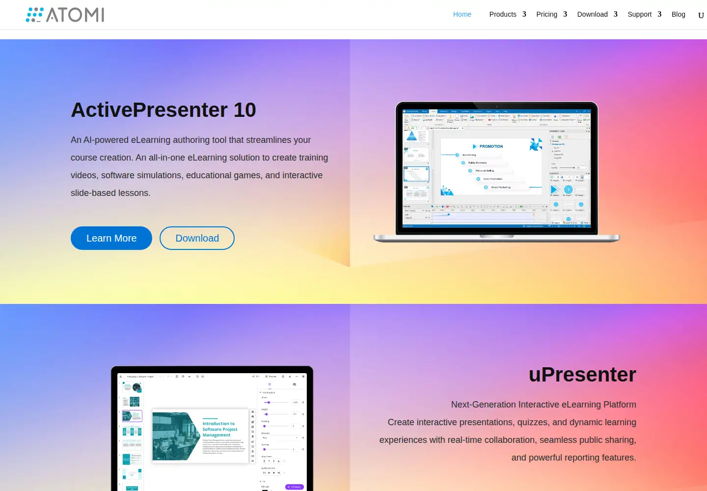 Screenshot of atomisystems.com