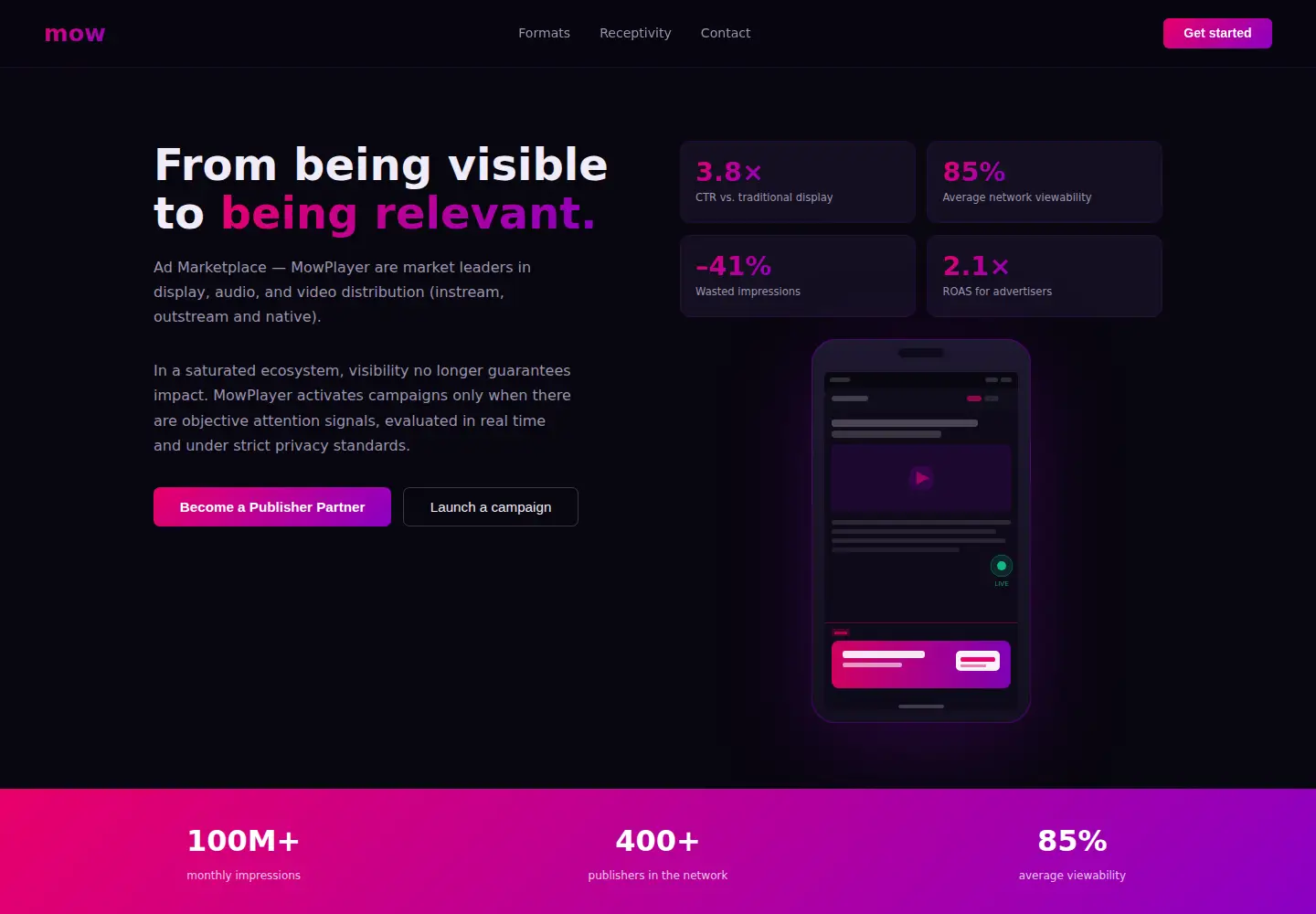 Screenshot of mowplayer.com