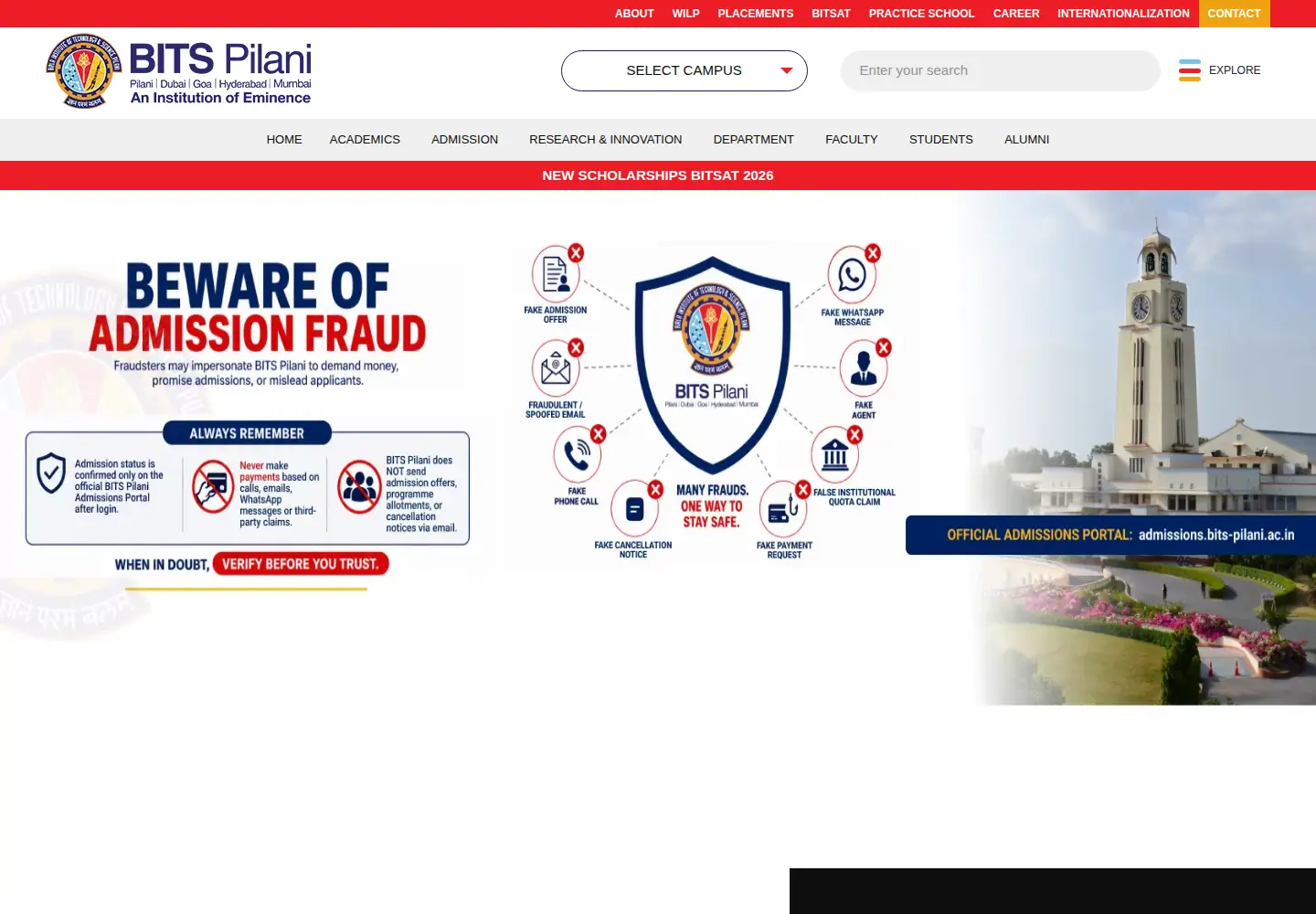 Screenshot of bits-pilani.ac.in