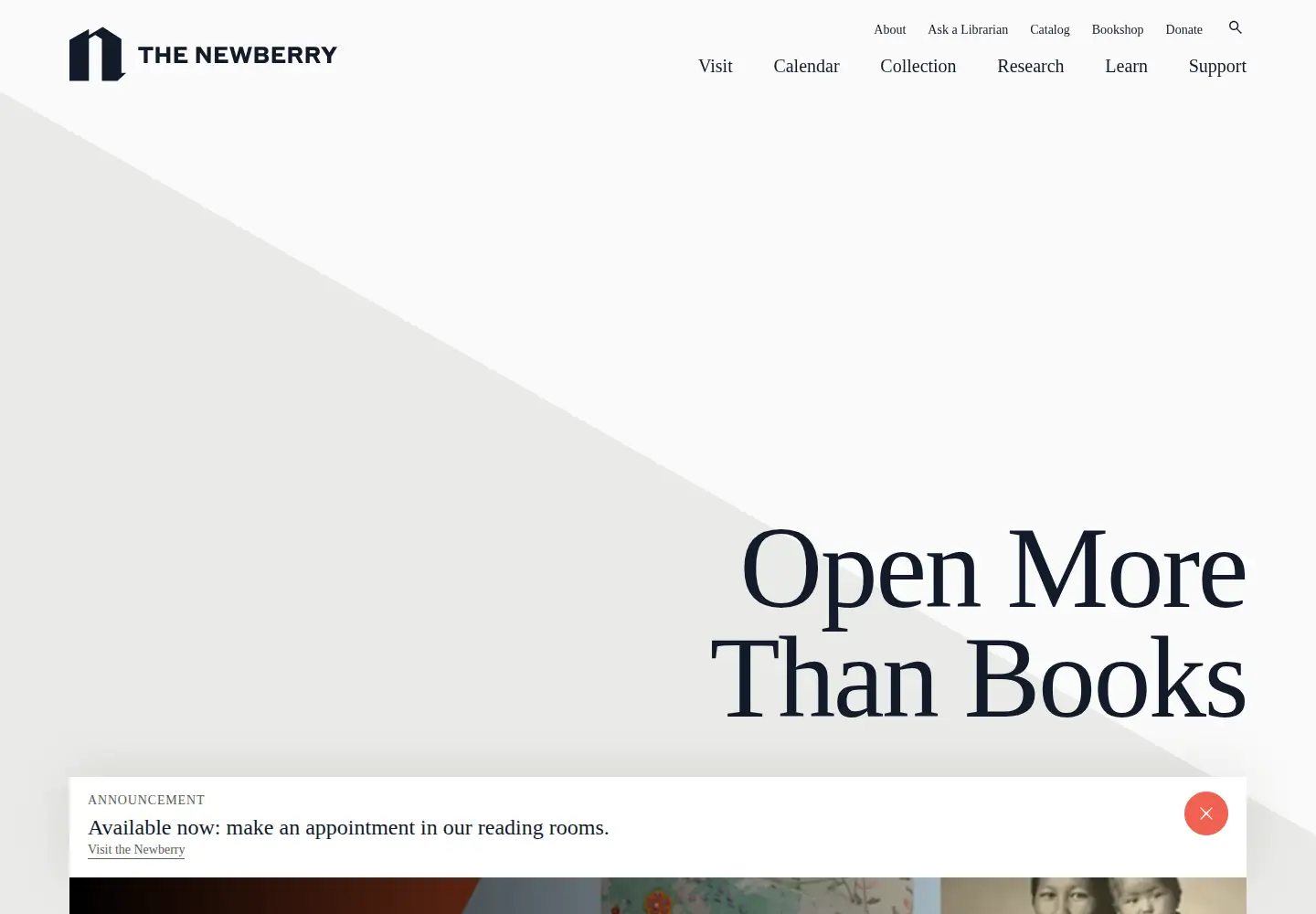 Screenshot of newberry.org