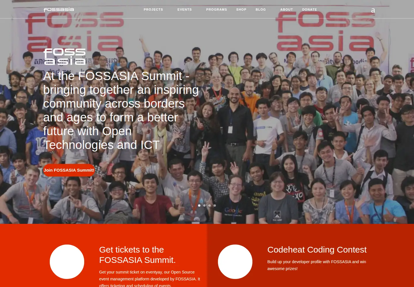Screenshot of fossasia.org
