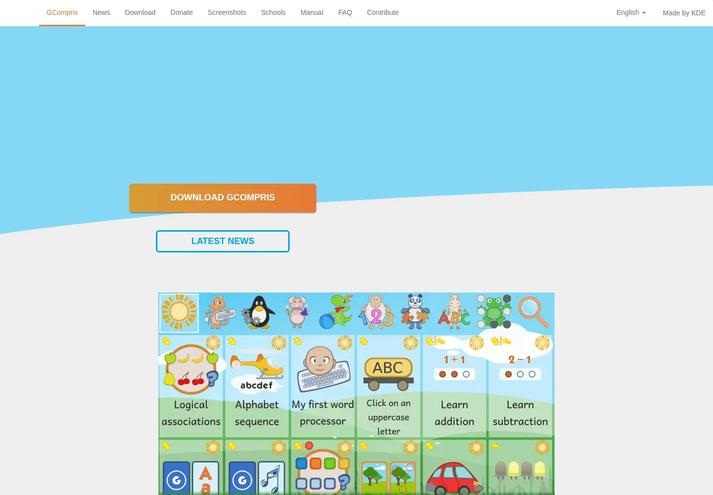 Screenshot of gcompris.net