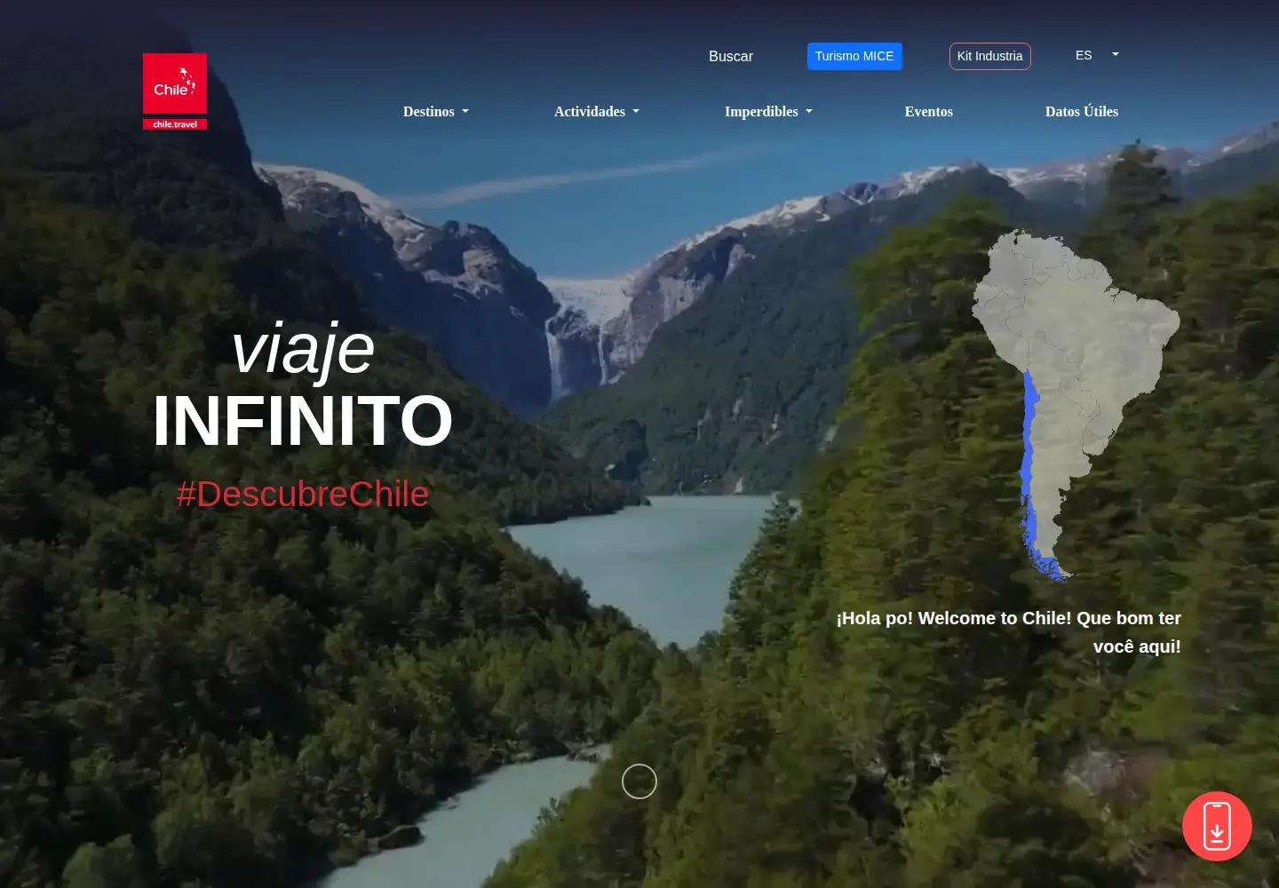Screenshot of chile.travel
