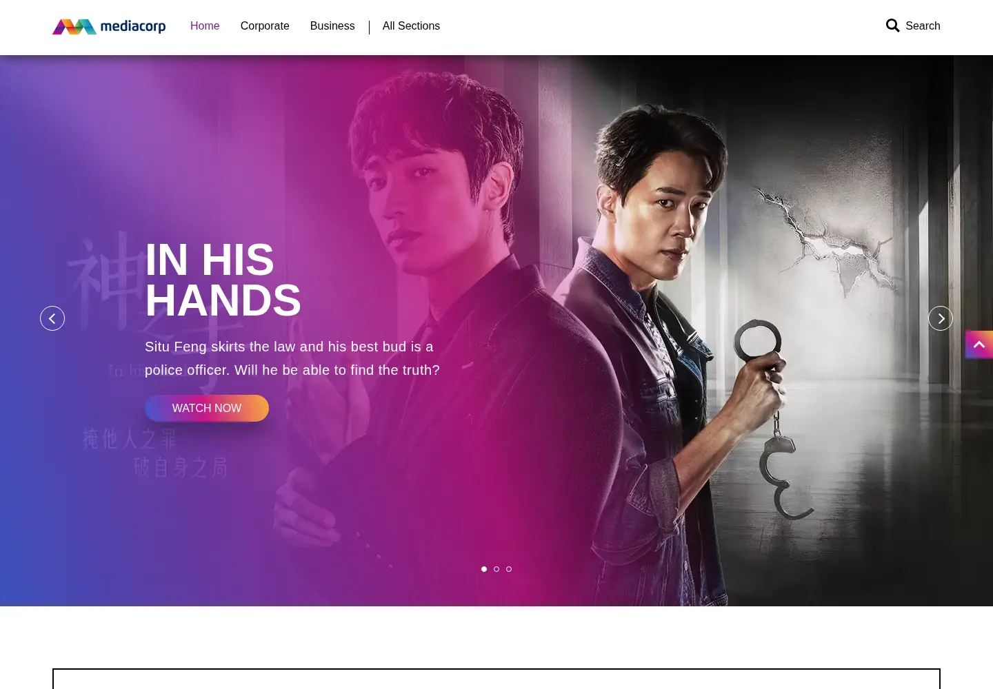 Screenshot of mediacorp.sg