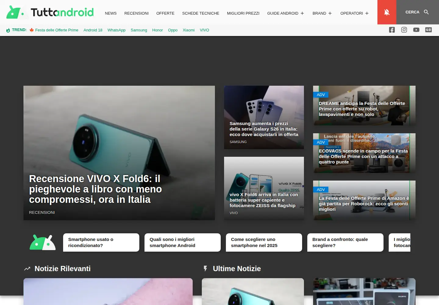 Screenshot of tuttoandroid.net