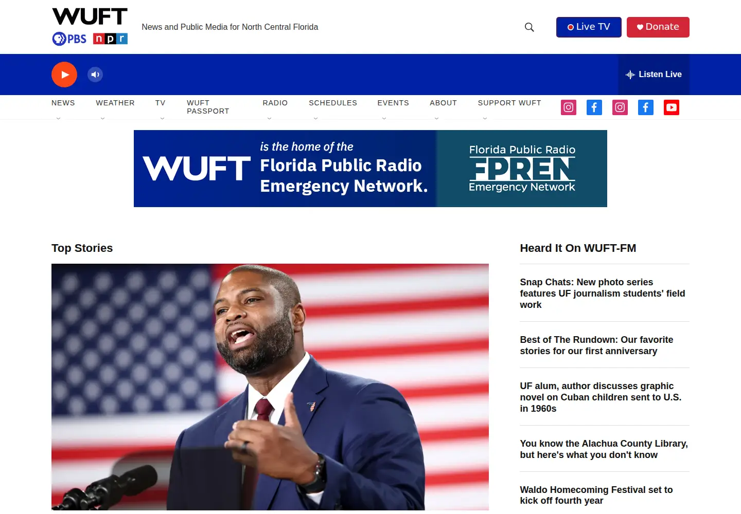 Screenshot of wuft.org