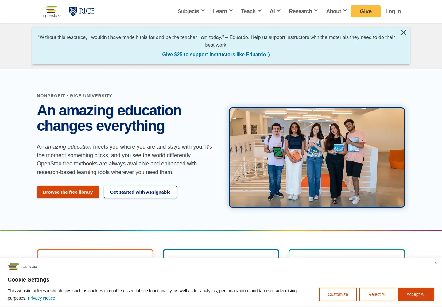 Screenshot of cnx.org