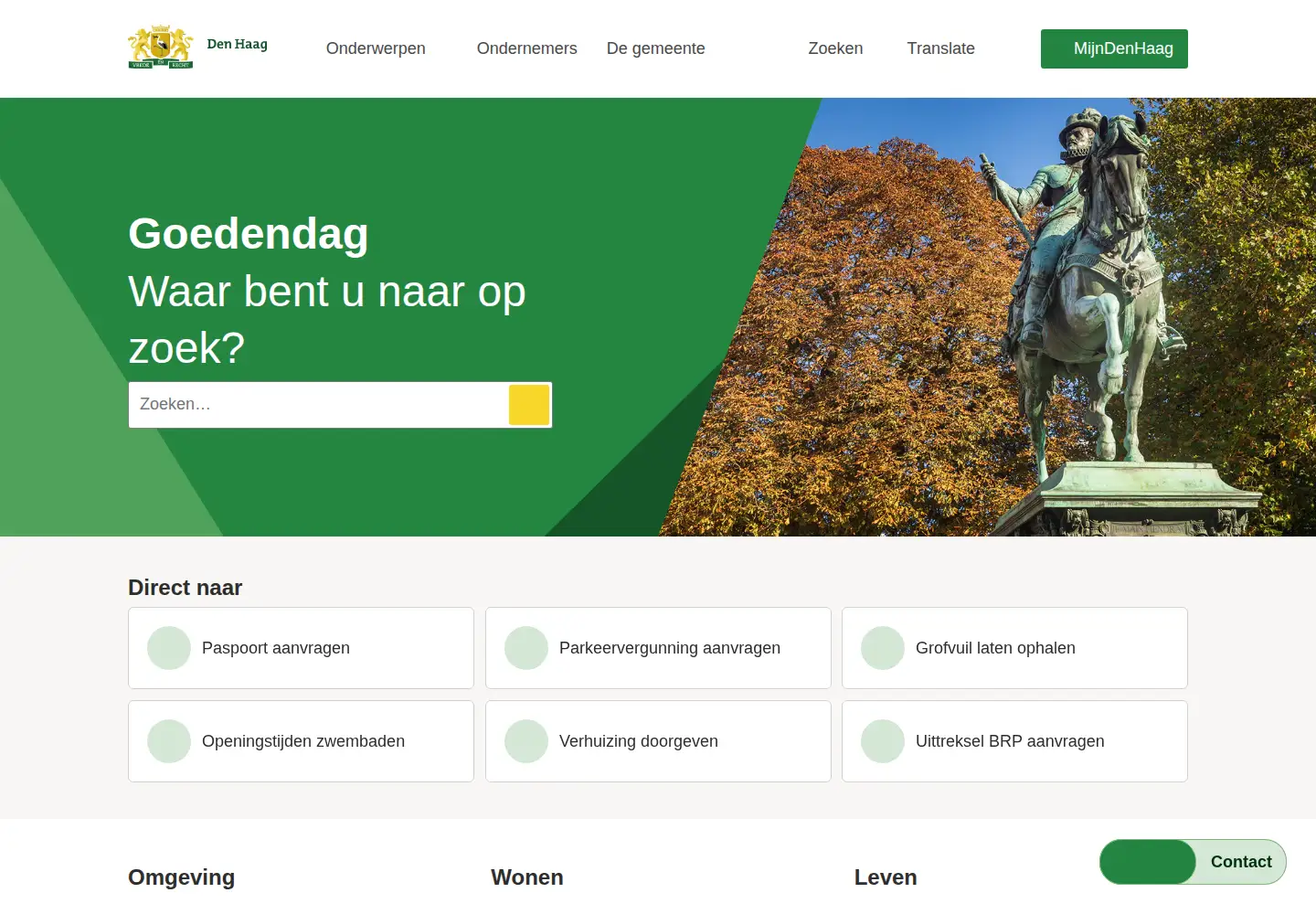 Screenshot of denhaag.nl