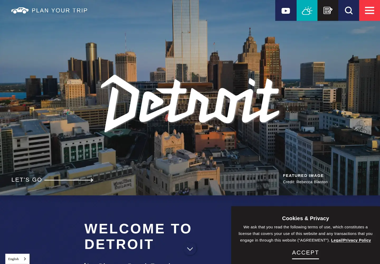 Screenshot of visitdetroit.com
