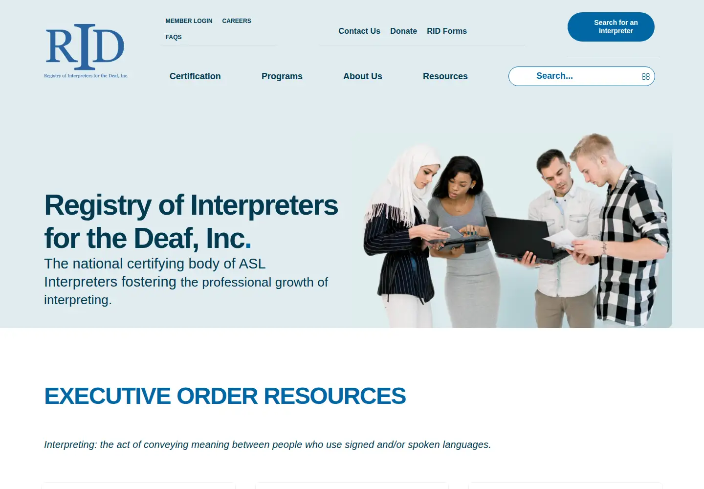 Screenshot of rid.org