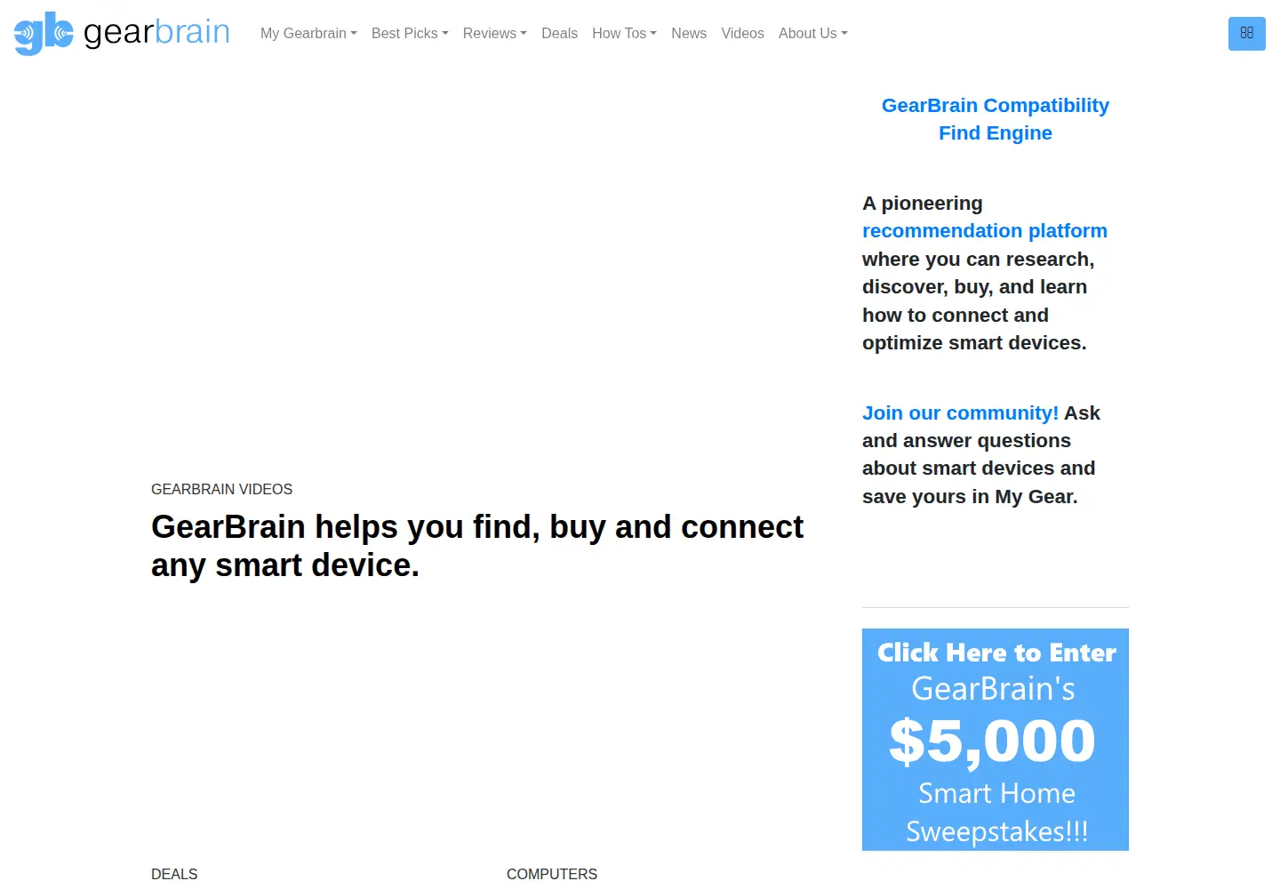 Screenshot of gearbrain.com