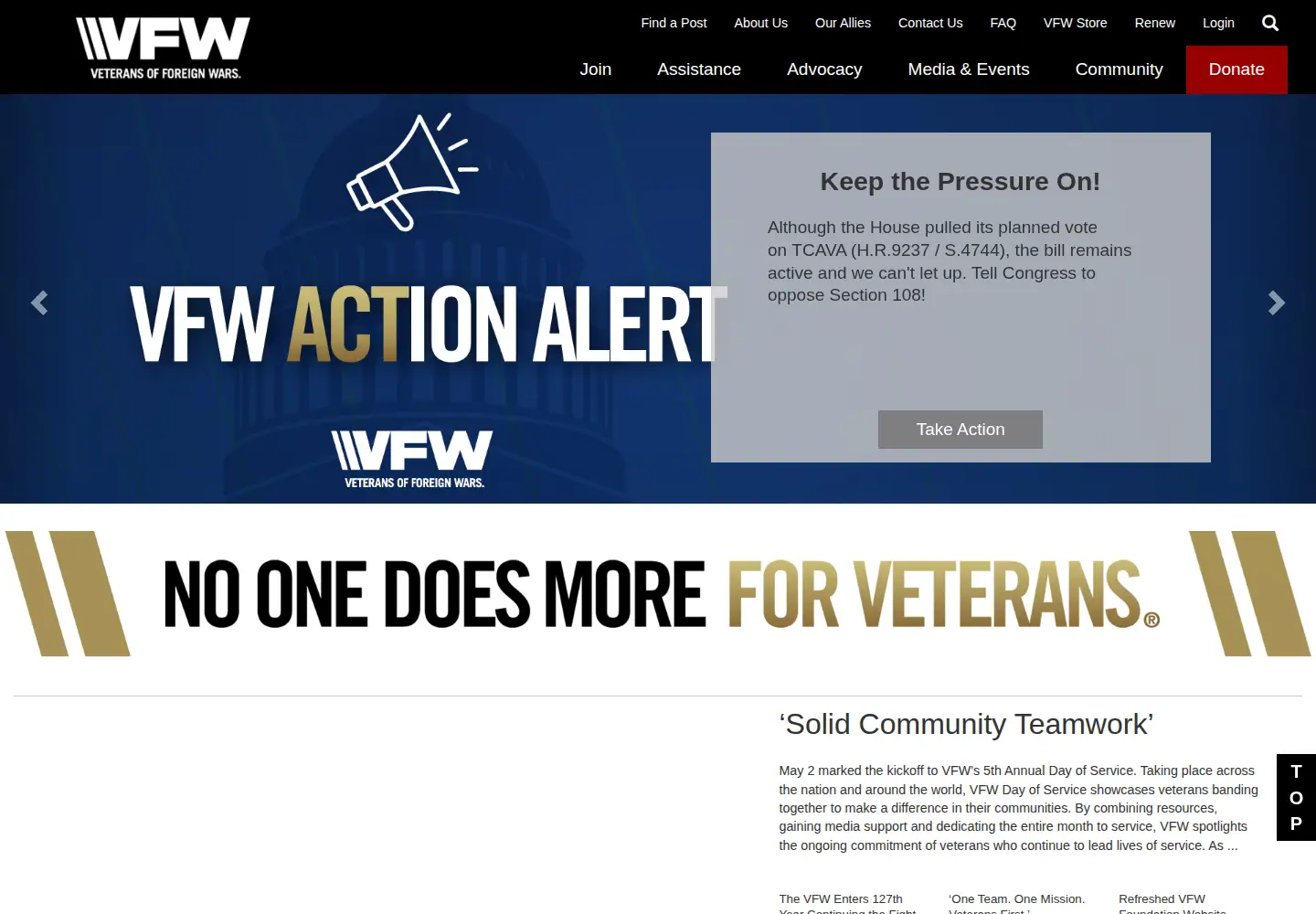 Screenshot of vfw.org