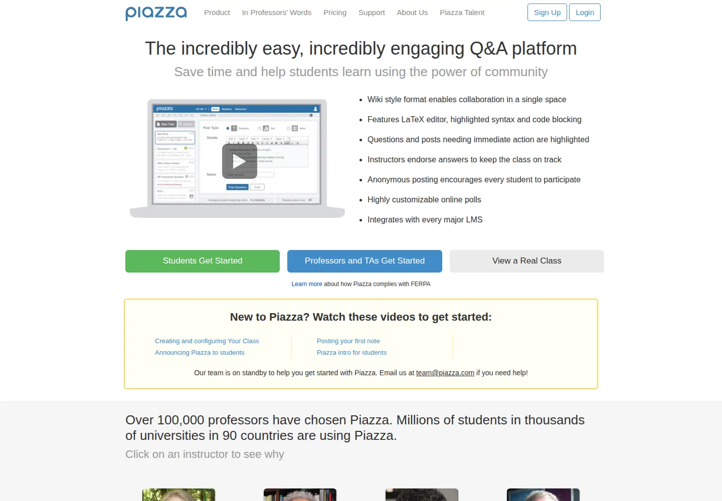 Screenshot of piazza.com