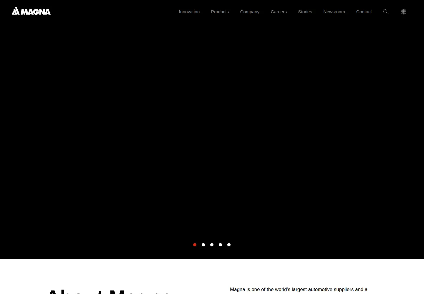 Screenshot of magna.com