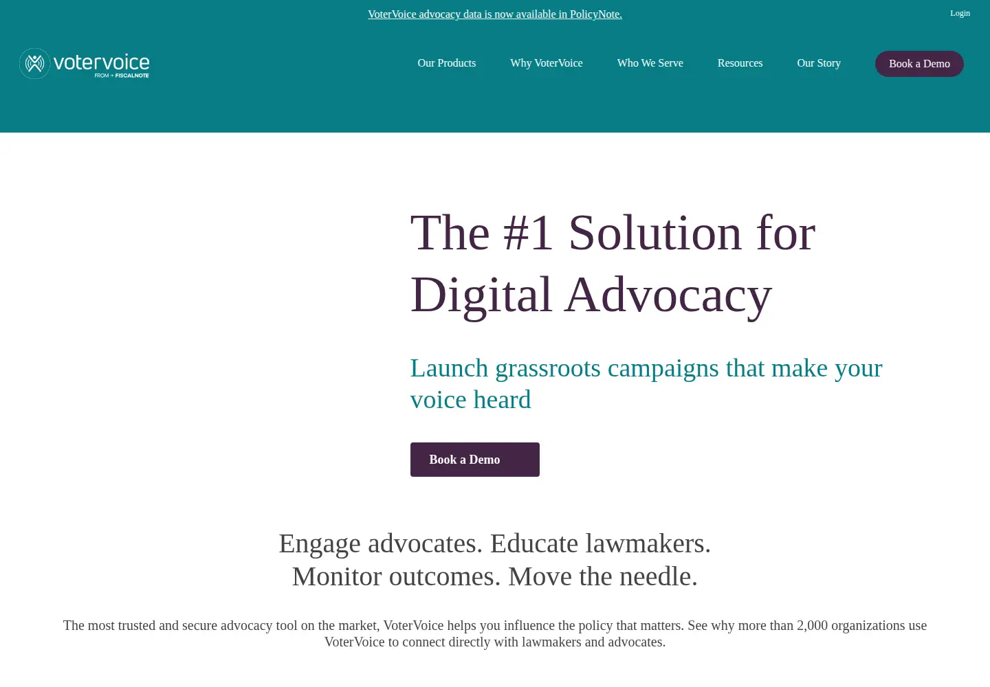 Screenshot of votervoice.net