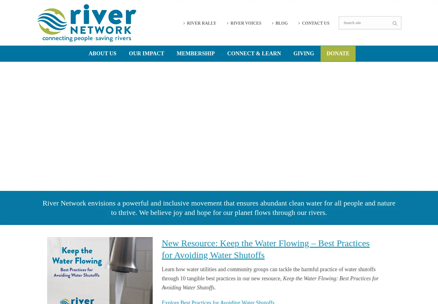 Screenshot of rivernetwork.org