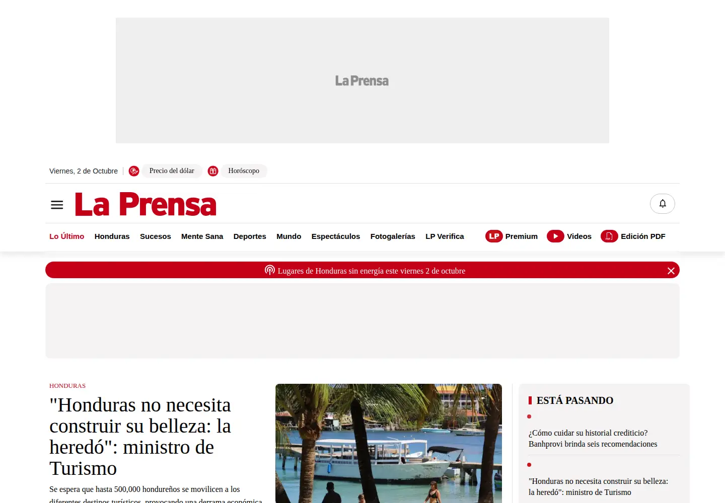 Screenshot of laprensa.hn