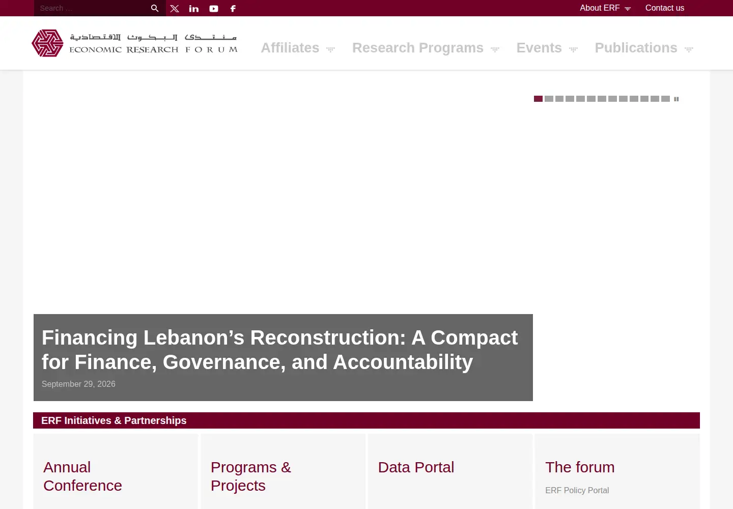 Screenshot of erf.org.eg