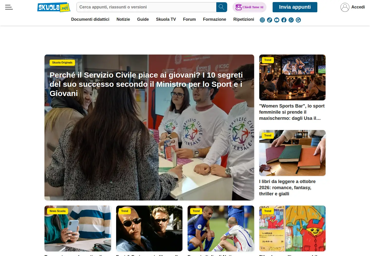 Screenshot of skuola.net
